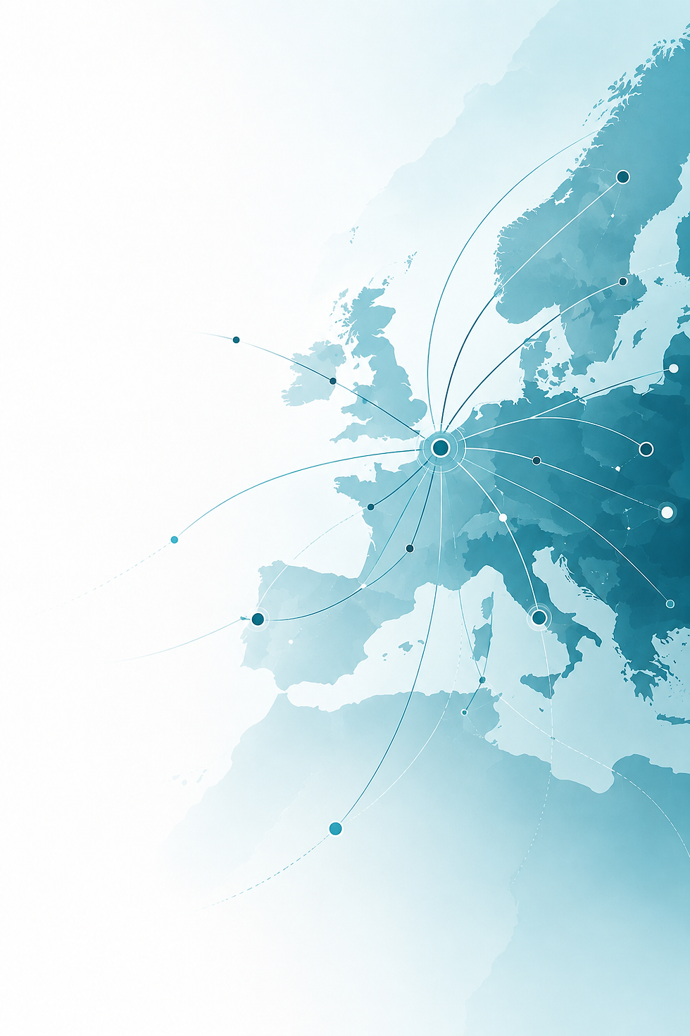 Map of Europe illustrating Maptav Partners' international market reach