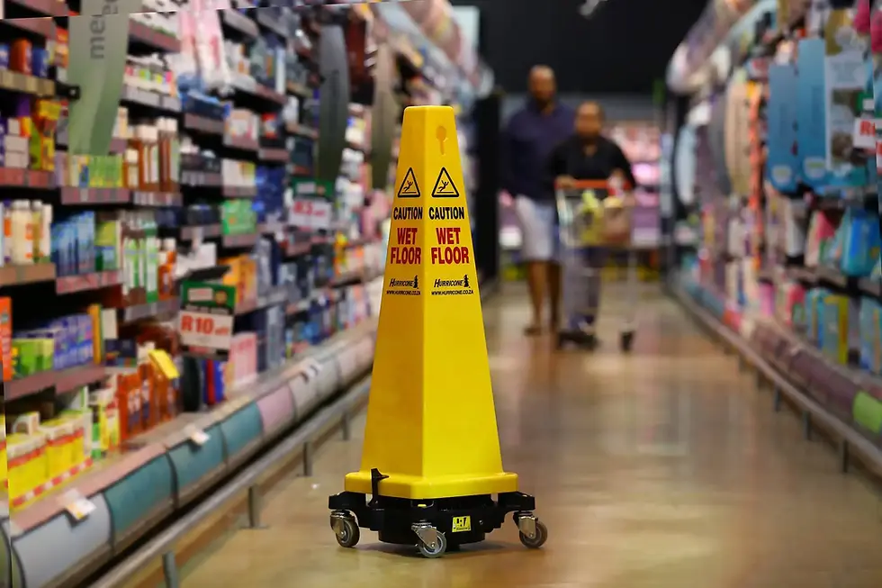 a clean supermarket floor