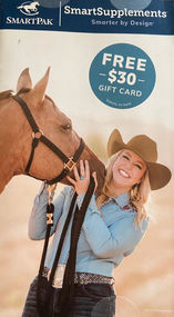 Smartpak Supplements catalogue cover featuring Katherine Merck photographed in Post Falls, Idaho