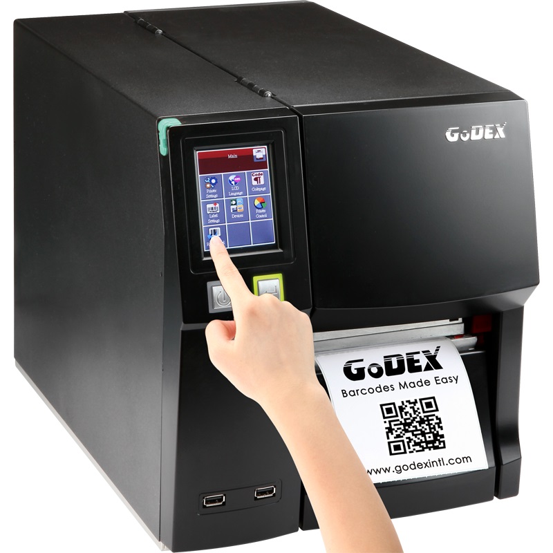 GoDEX ZX1600i+ Industrial label printer – Model-referenced commercial product photograph; accessory and country part-number variation may differ.