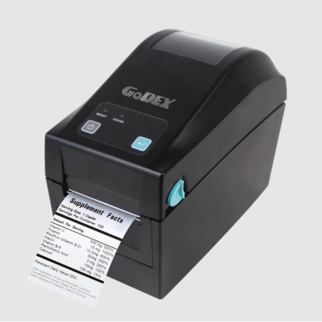 GoDEX DT200+ Direct thermal desktop label printer – Representative DT200 product-family chassis image shared by DT200+, DT230+. Exact regional ports and hardware may differ.
