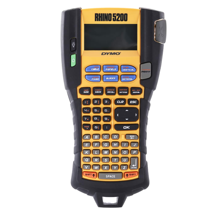 Actual DYMO Rhino 5200 label printer — individual model photograph on clean white product background