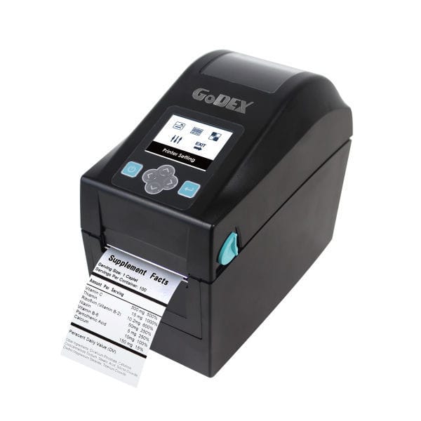 GoDEX DT200i+ Direct thermal desktop label printer – Representative DT200I product-family chassis image shared by DT200i+, DT230i+. Exact regional ports and hardware may differ.