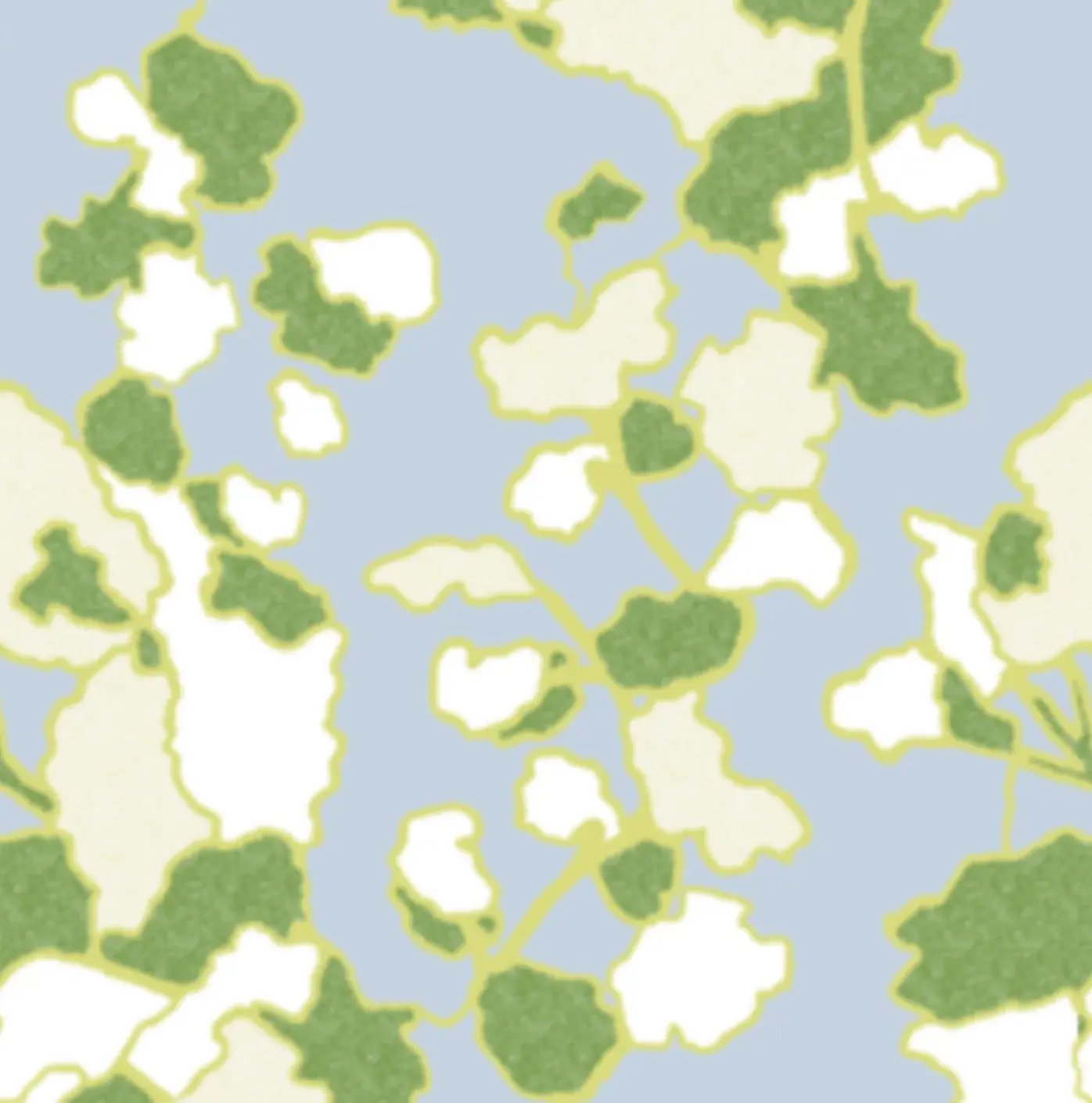 MAB Studio - Floral Lines Key Lime & Cloud Fabric