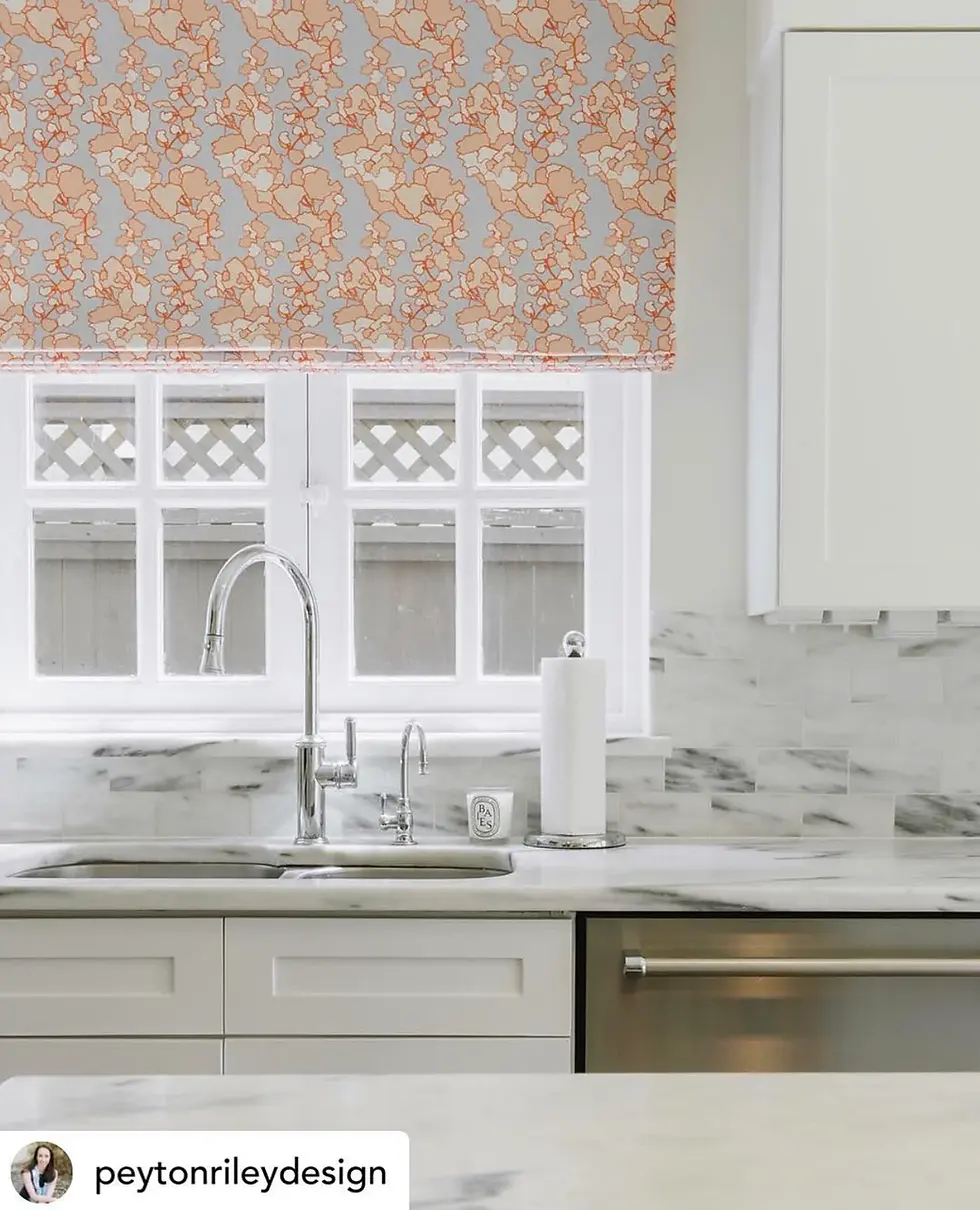 Thumbnail: MAB Studio - Floral Lines Fruit Punch & Cloud Fabric
