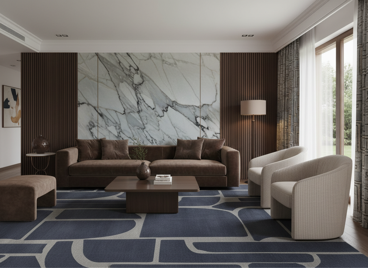 Cut Paper Blue Rug