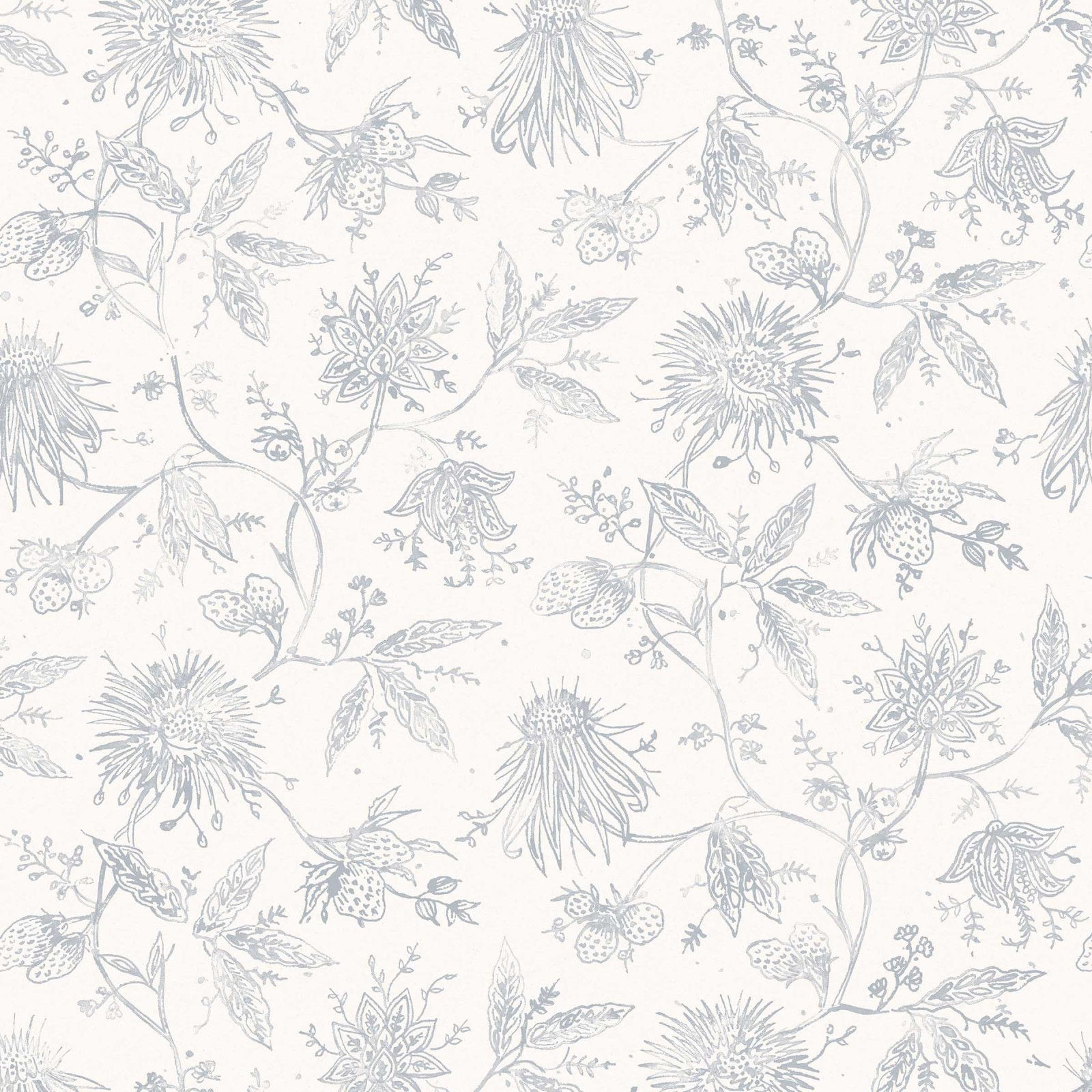 Quercus & Co - Flora in Powder Blue Wallpaper