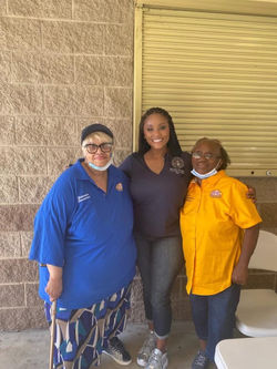 Raychel speaking at a township meeting