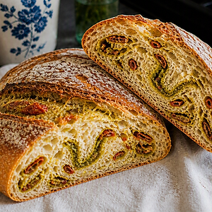 Pesto and Sundried Tomato Sourdough