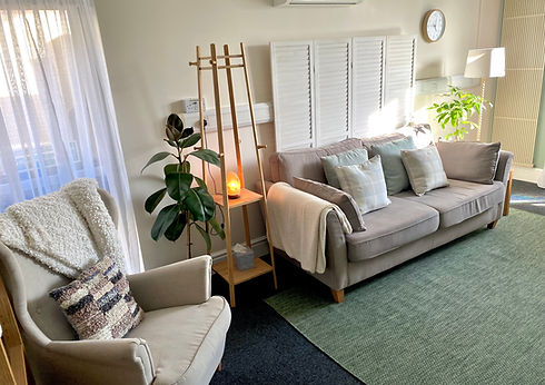 Warm and cosy therapy room