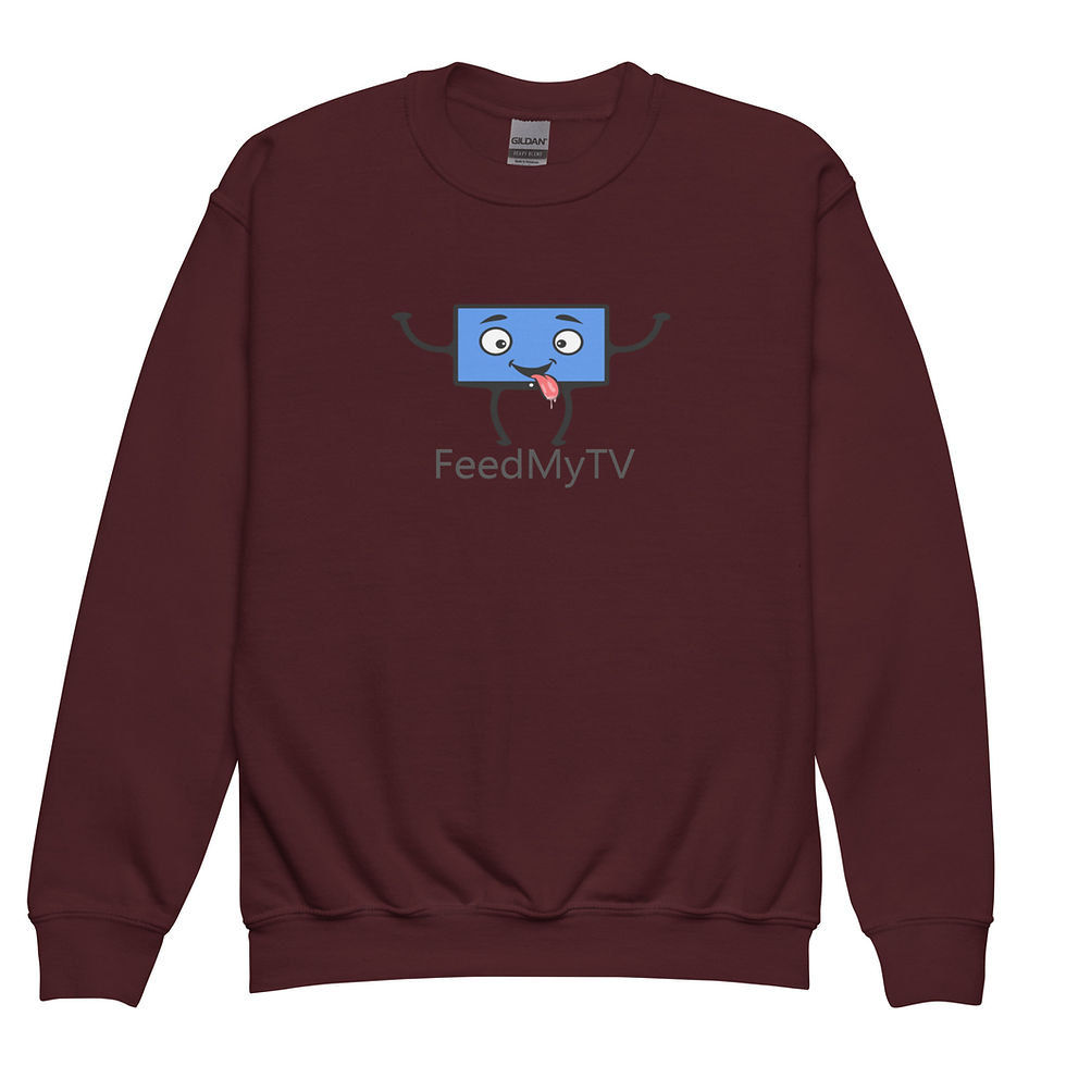 Thumbnail: FeedMyTV Front Logo Unisex Youth Crewneck Sweatshirt