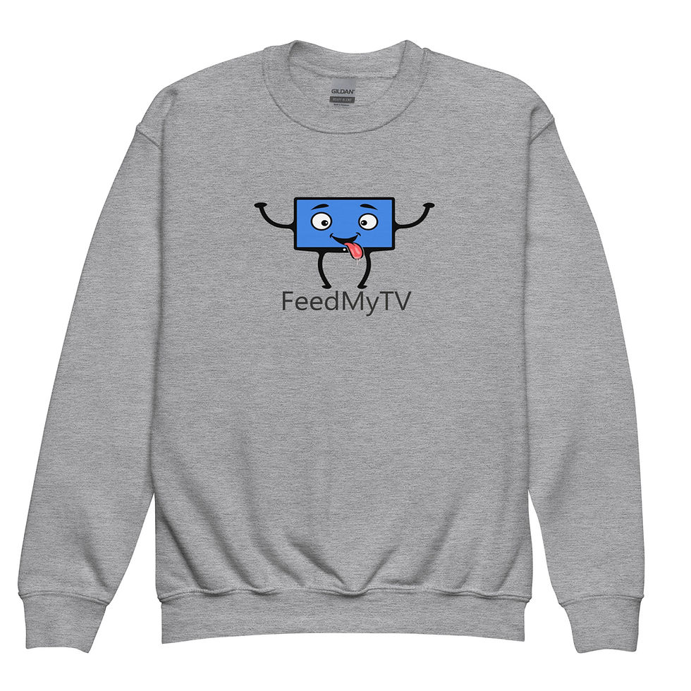 Thumbnail: FeedMyTV Front Logo Unisex Youth Crewneck Sweatshirt