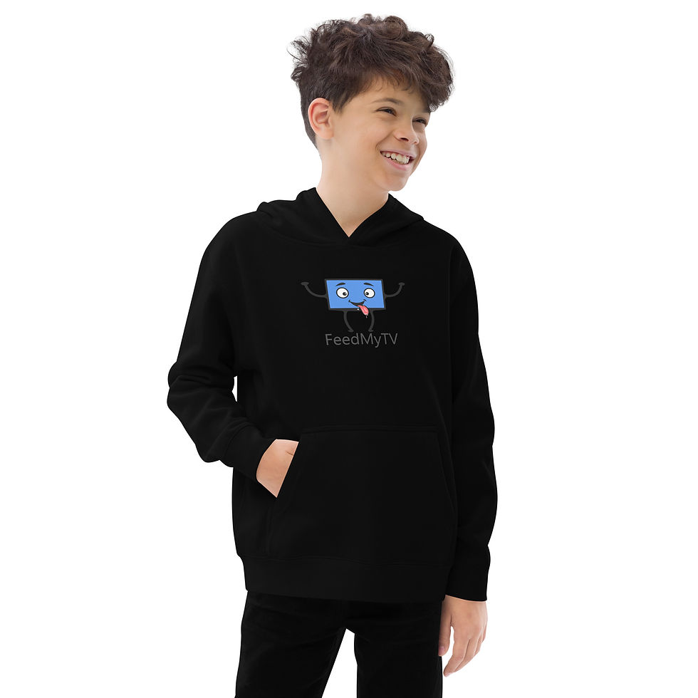Thumbnail: FeedMyTV Front Logo Unisex Kids Fleece Hoodie