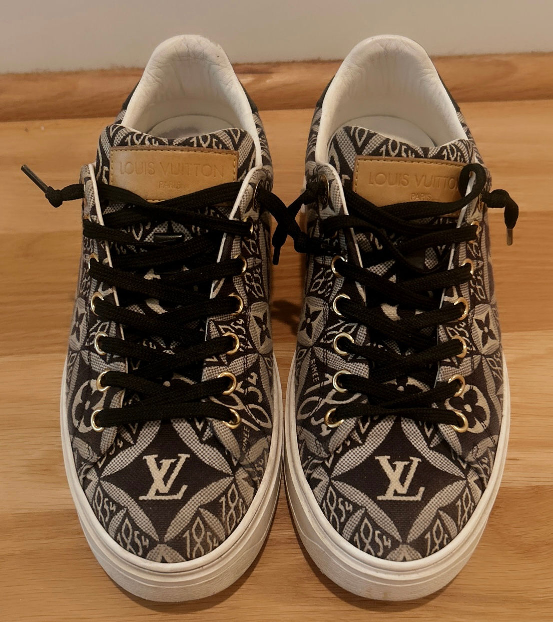 Louis Vuitton Time Out Sneaker in "Since 1854" pattern, Size 36