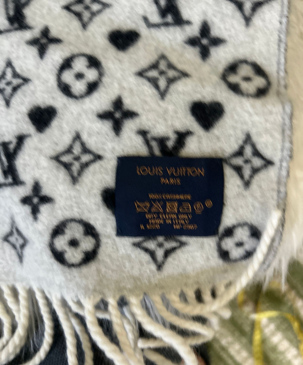 Thumbnail: Louis Vuitton Game On Black Cream Scarf Monogram Cashmere