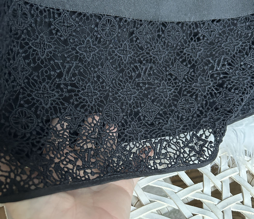 Thumbnail: Louis Vuitton Monogram Lace Overlay Skirt, Size 36 US 4-6
