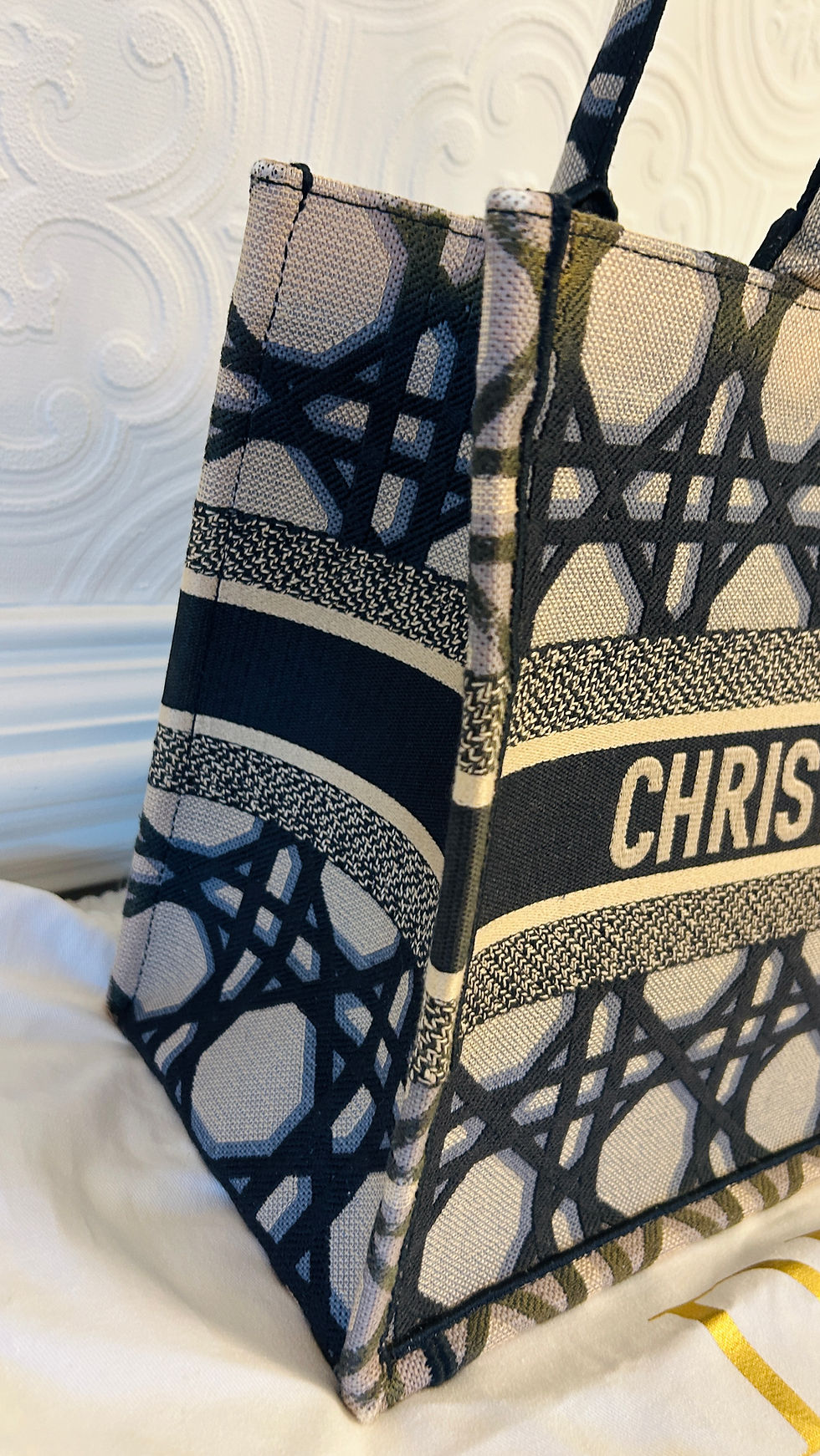 Thumbnail: Dior Embroidered Jacquard Book Tote, Medium