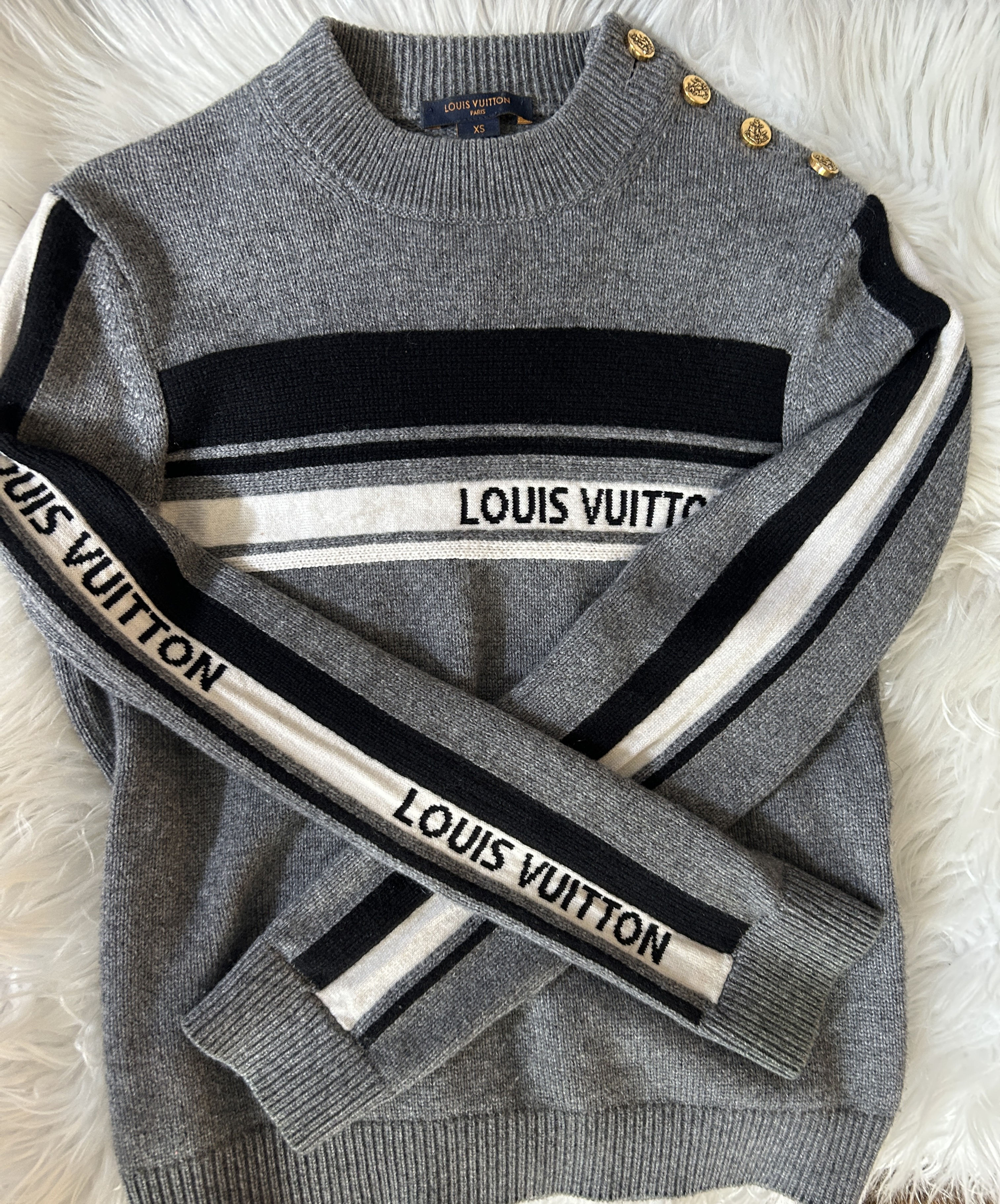 Louis Vuitton Cashmere Intarsia Pullover, Size XS