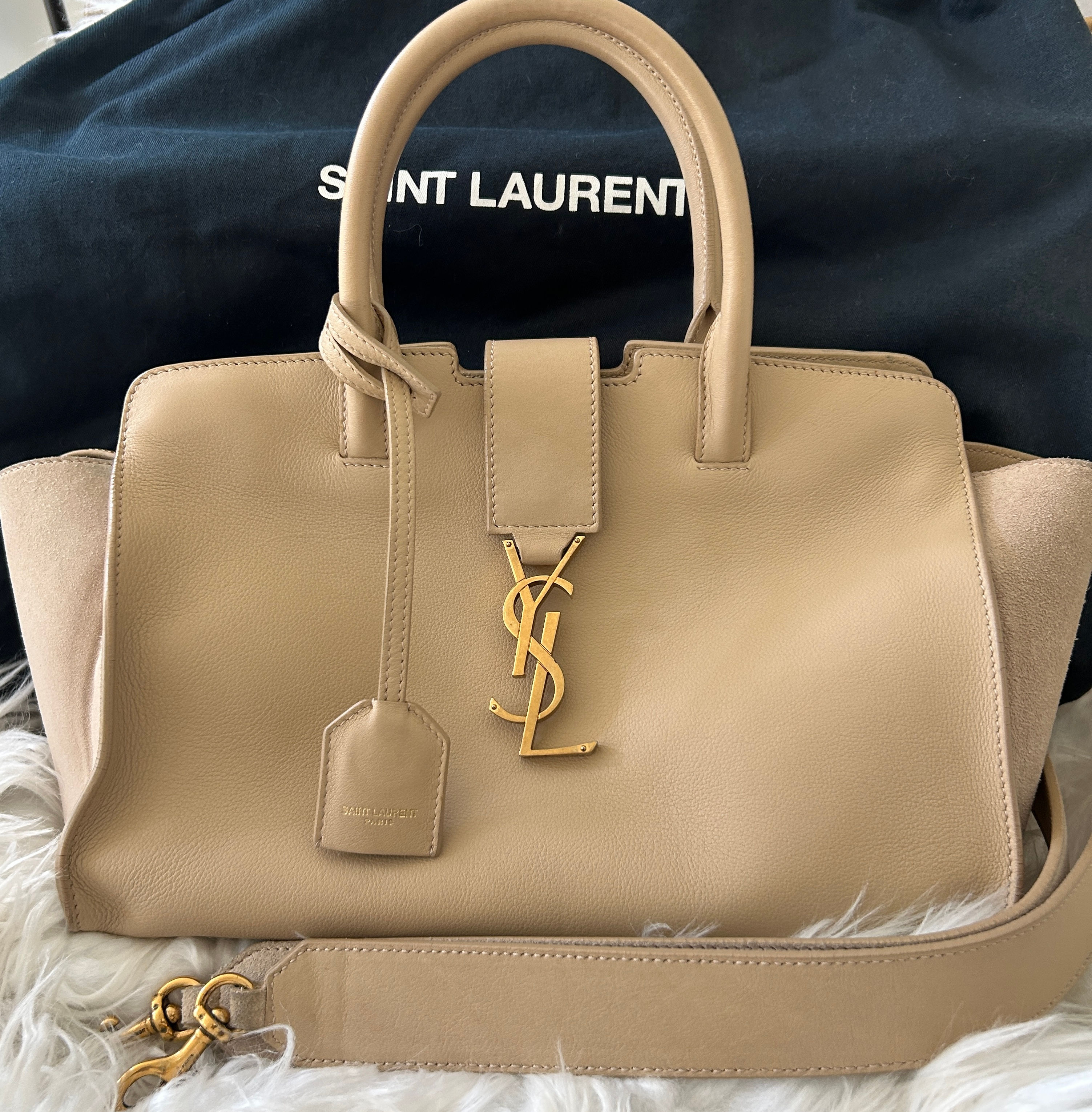 SAINT LAURENT  Baby Downtown Cabas with  Removable crossbody Strap, Dust Bag