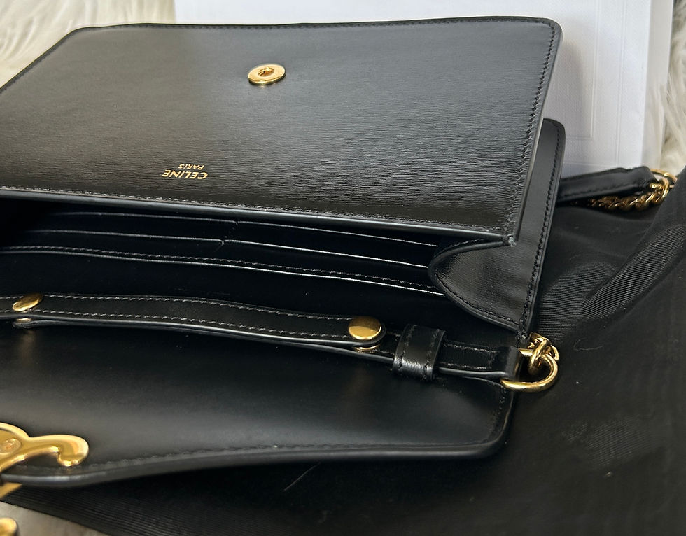 Thumbnail: Celine Margo Crossbody  in Shiny Black Calfskin