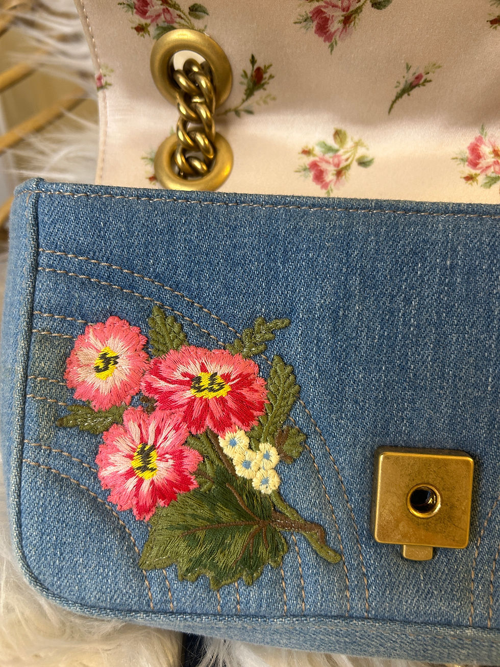 Thumbnail: Special Edition: Gucci Embroidered Denim GG Marmont Mini