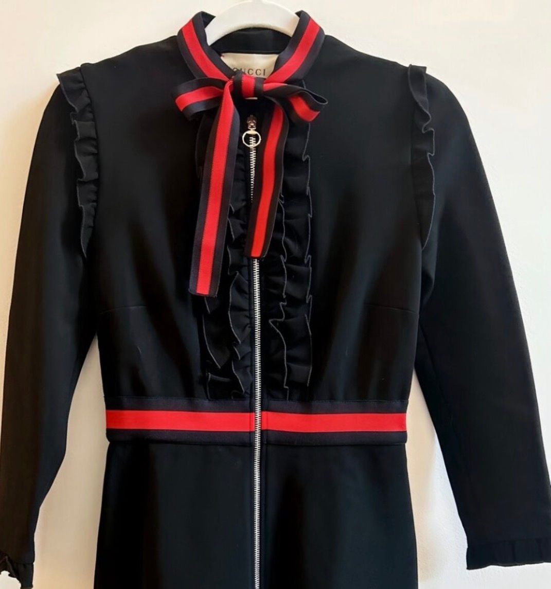 Gucci Ribbon Neck Dress M
