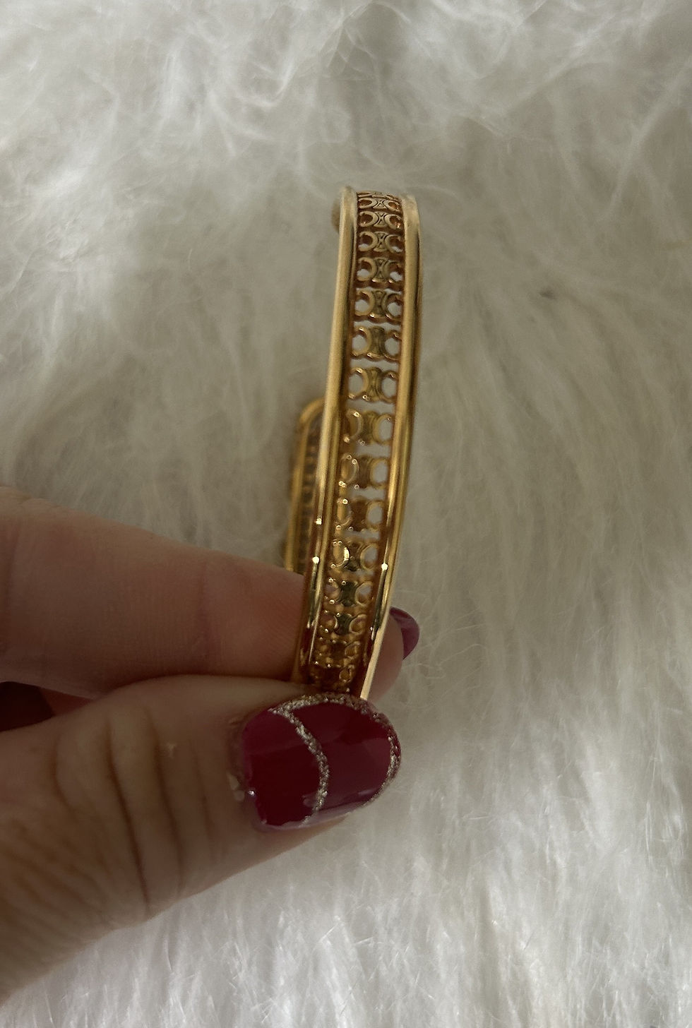 Thumbnail: Celine Triomphe Cuff Bracelet-perfect for your stack!