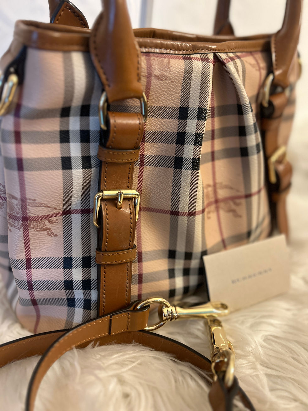 Thumbnail: Burberry Haymarket Check Tote with Original Strap