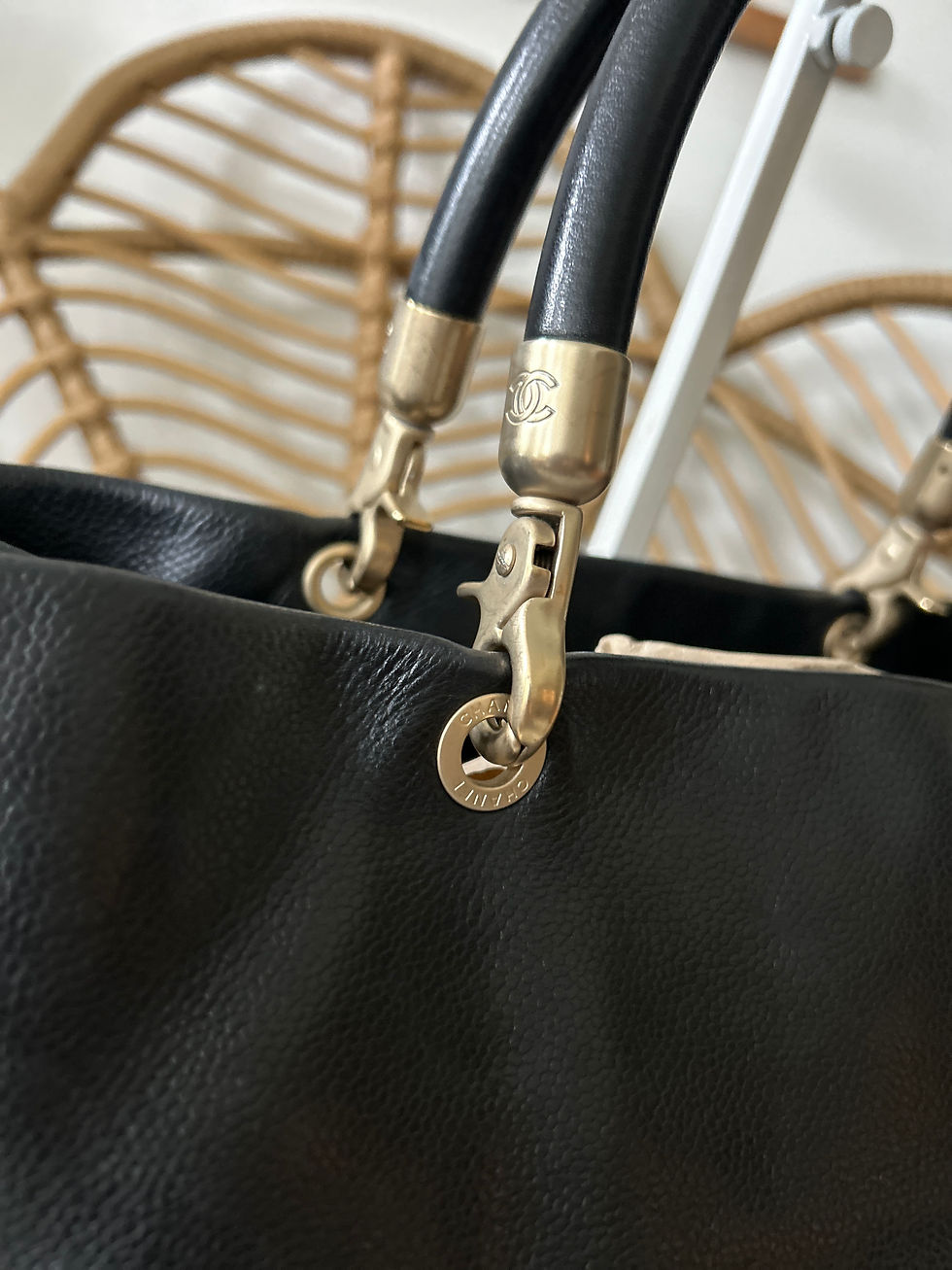 Thumbnail: CHANEL Timeless Tote in Black Caviar  with Dust Bag