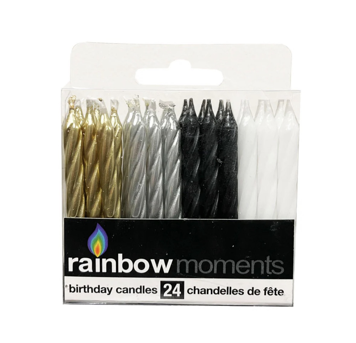 Bougies Or/argent/noir/blanc