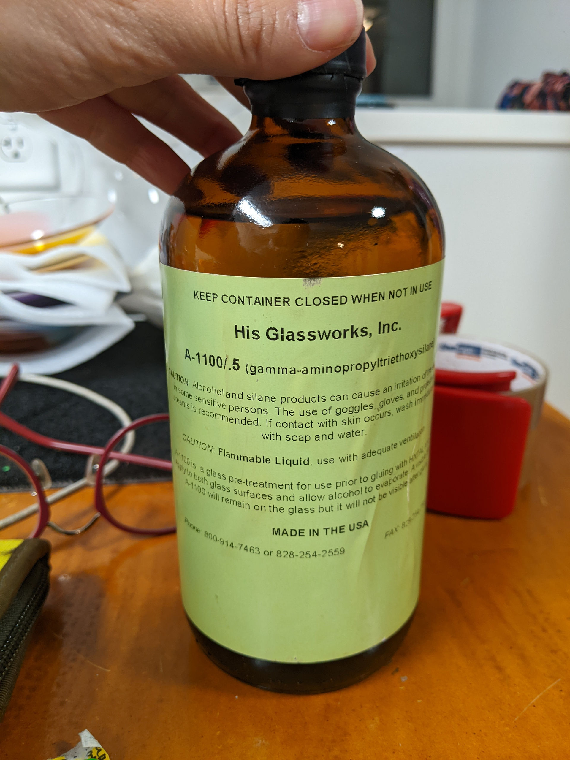 bottle of amino silane