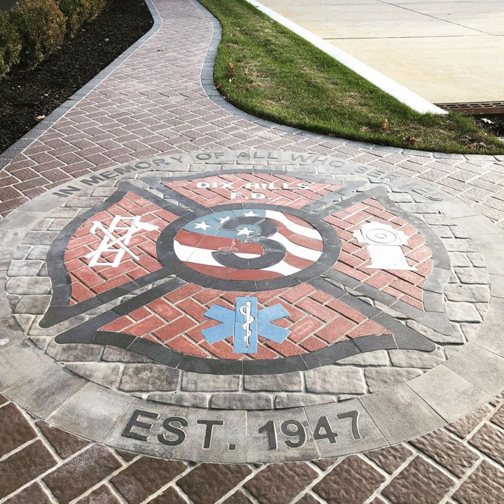 maltese cross, paverart, fire department, memorial