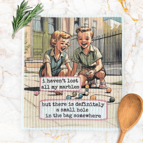 Hilarious Vintage Swedish Dishcloth Funny Gift : Lost My Marbles