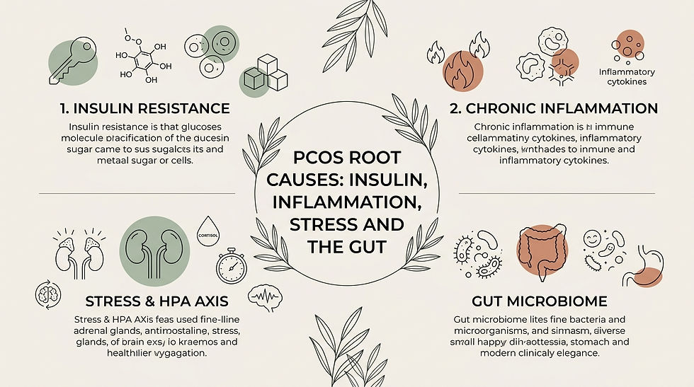 PCOS Root Causes: Insulin, Inflammation, Stress and the Gut