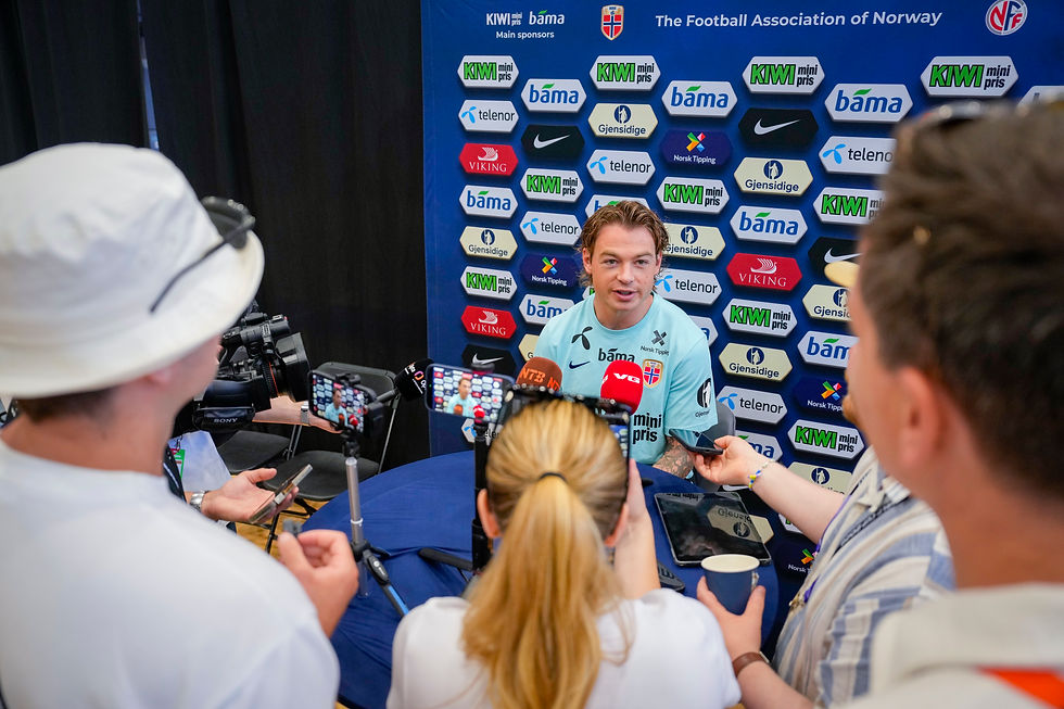 Fotball-VM 2026
Greensboro, USA 20260611. Patrick Berg på pressetreff med Norges herrelandslag i fotball på The University of North Carolina Greensboro (UNCG). Foto: Fredrik Varfjell / NTB