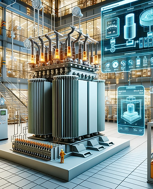 DALL·E 2023-11-01 10.57.19 - Illustration of a transformer setup in a shopping mall's tech