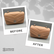 CHANEL 銀扣Matelassé荔枝紋牛皮單肩包 玫瑰粉色 翻新 皮穿鍊