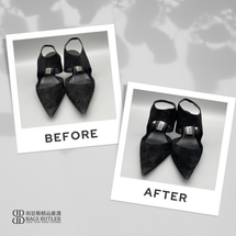 IMMY CHOO 吊帶簍空絨面革高跟鞋 黑色 清潔