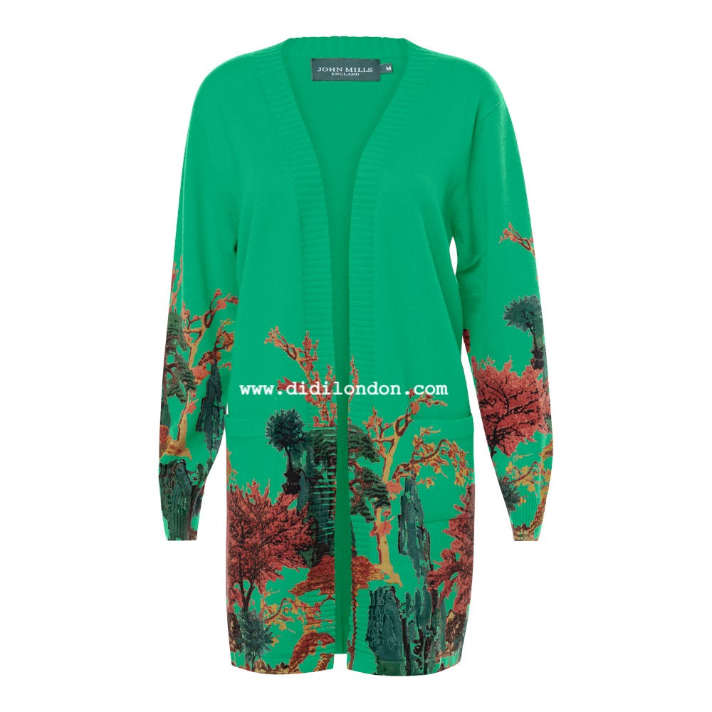 JM24-Longline Cardigan-Emerald Green