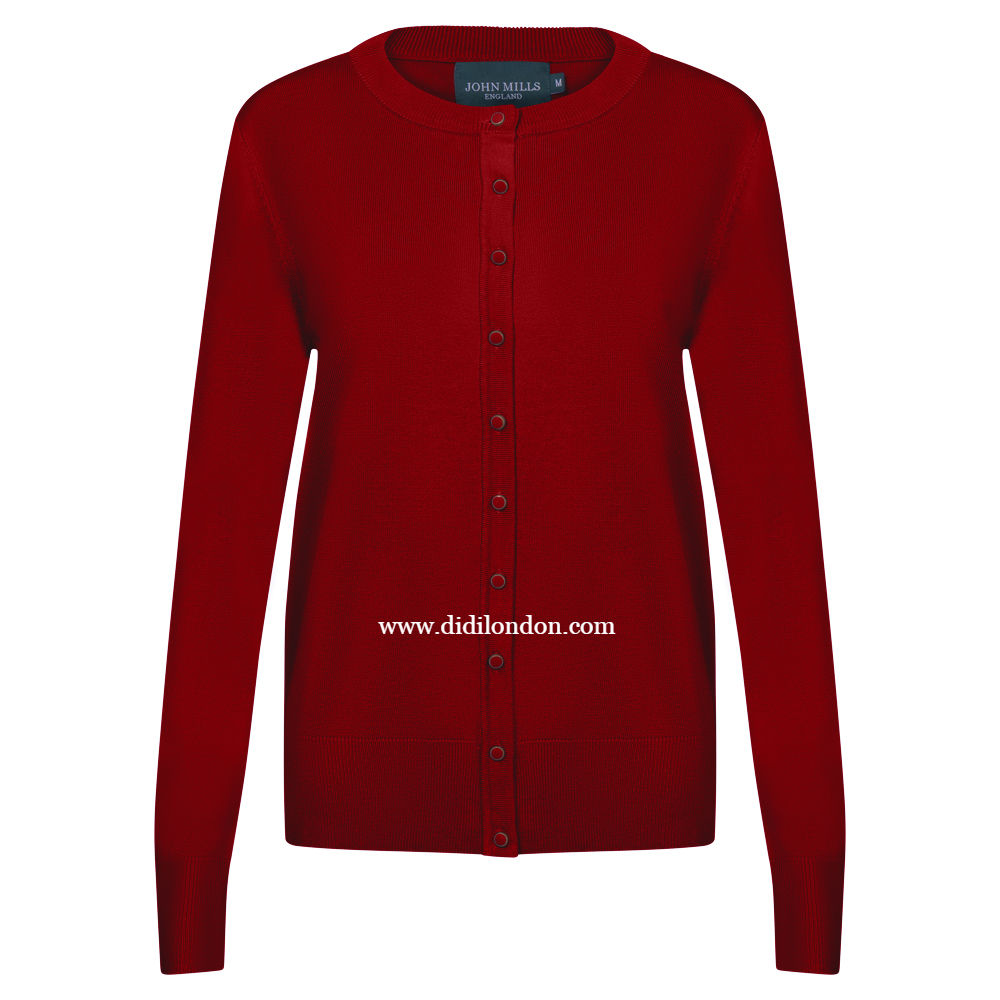 JM22- Crew Neck Cardigan-Red