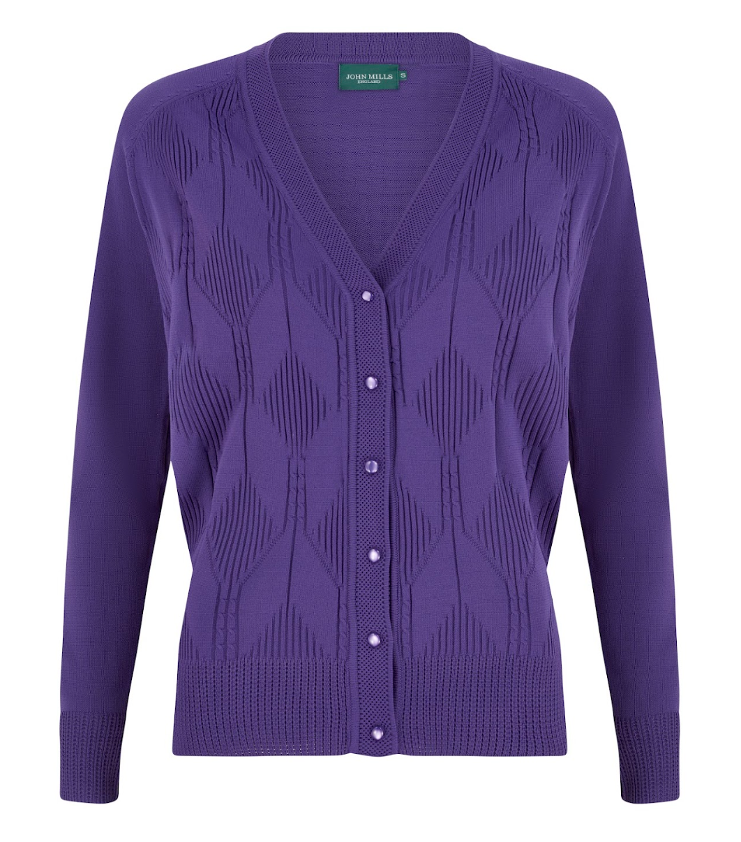 JM50 John Mills Diamond Pattern Sweater-Dark Purple