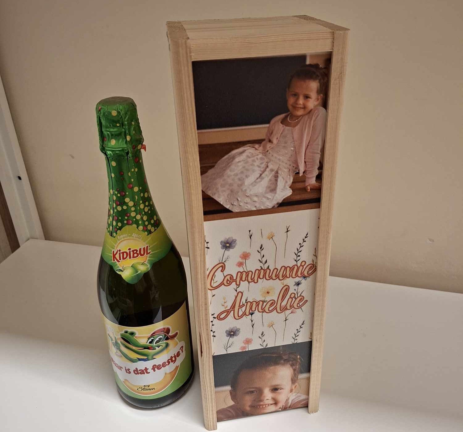 Wijnkist met foto en eigen tekst! (LEEG)
