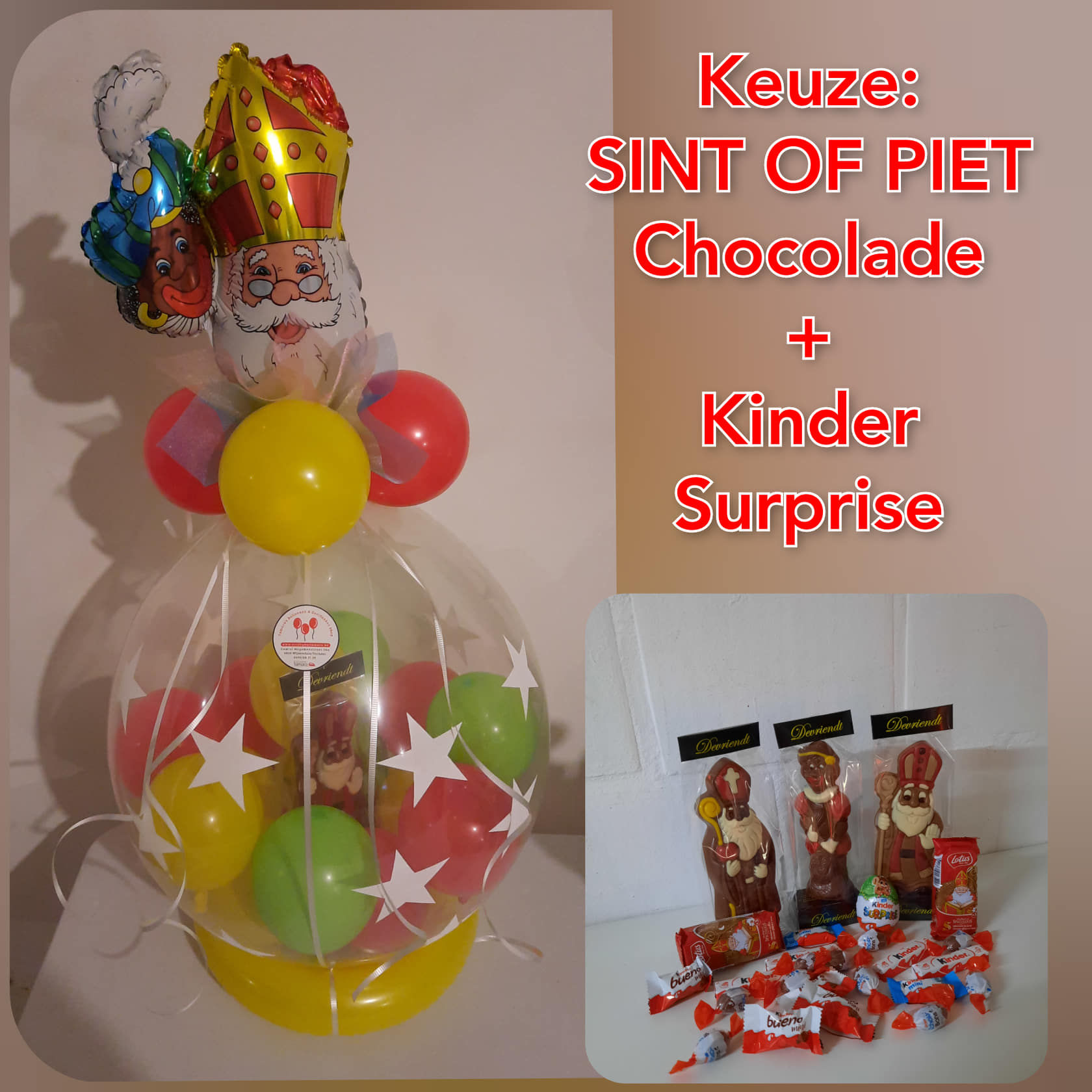 Kadoballon met SINTERKLAAS & PIET folieballon