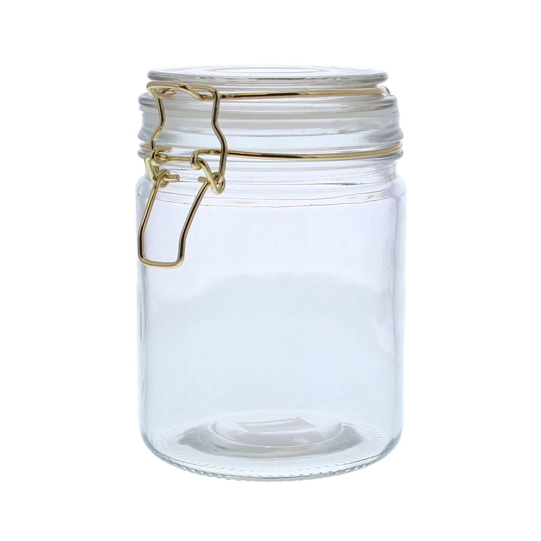 1 x BOKAAL MET GOUDKLEURIGE SLUITING LARGE (leeg)