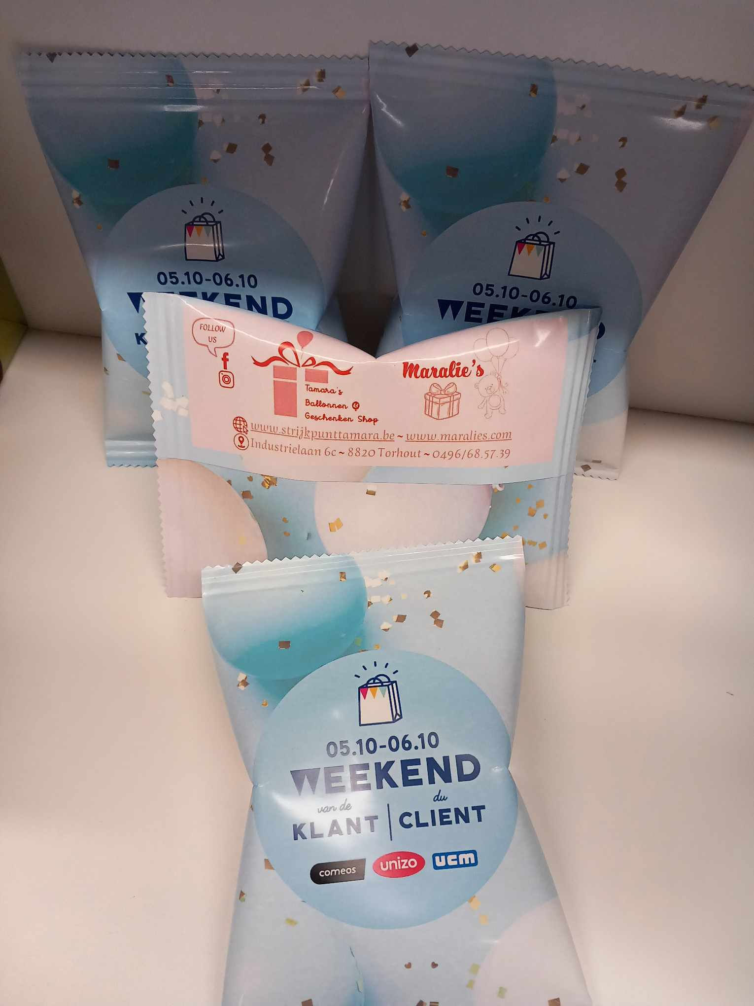 Koekzakje met 2 boterwafeltjes erin!