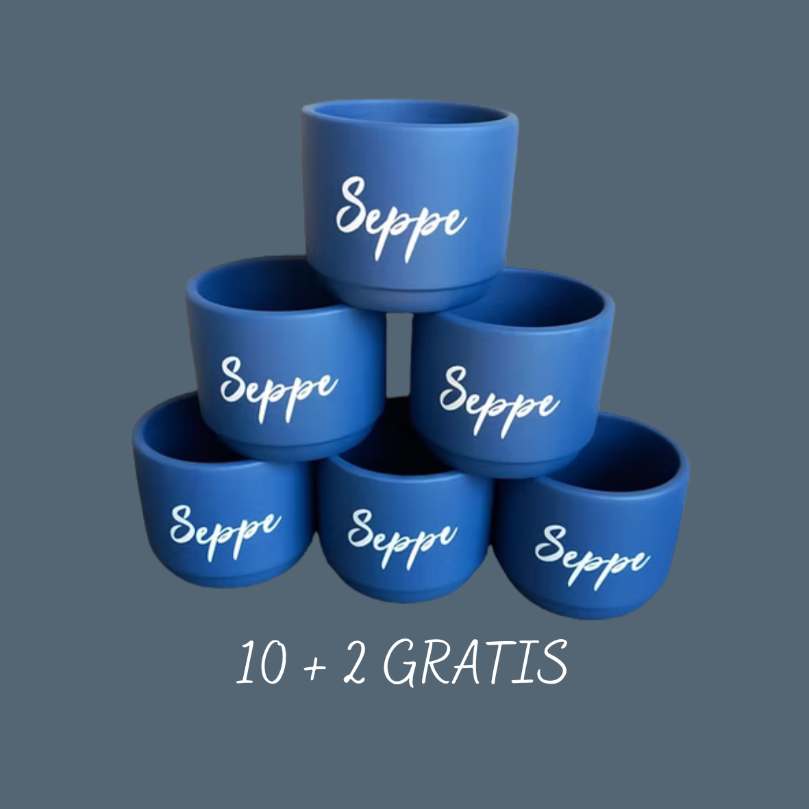 10 + 2 GRATIS: bloempotjes keramiek (MET FOTO OF NAAM)