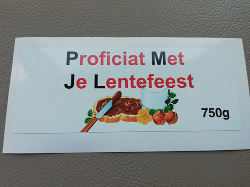 Sticker Proficiat NUTELLA STICKER: Proficiat met je Lentefeest (Enkel de sticker ...