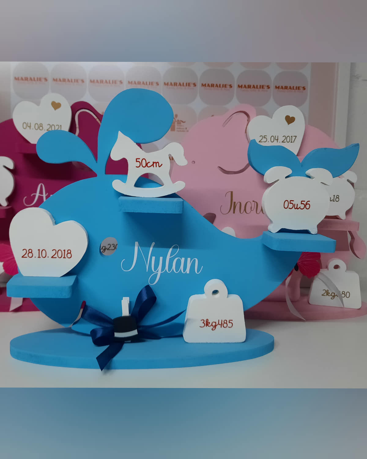 Geboortebord Walvis LICHT BLAUW