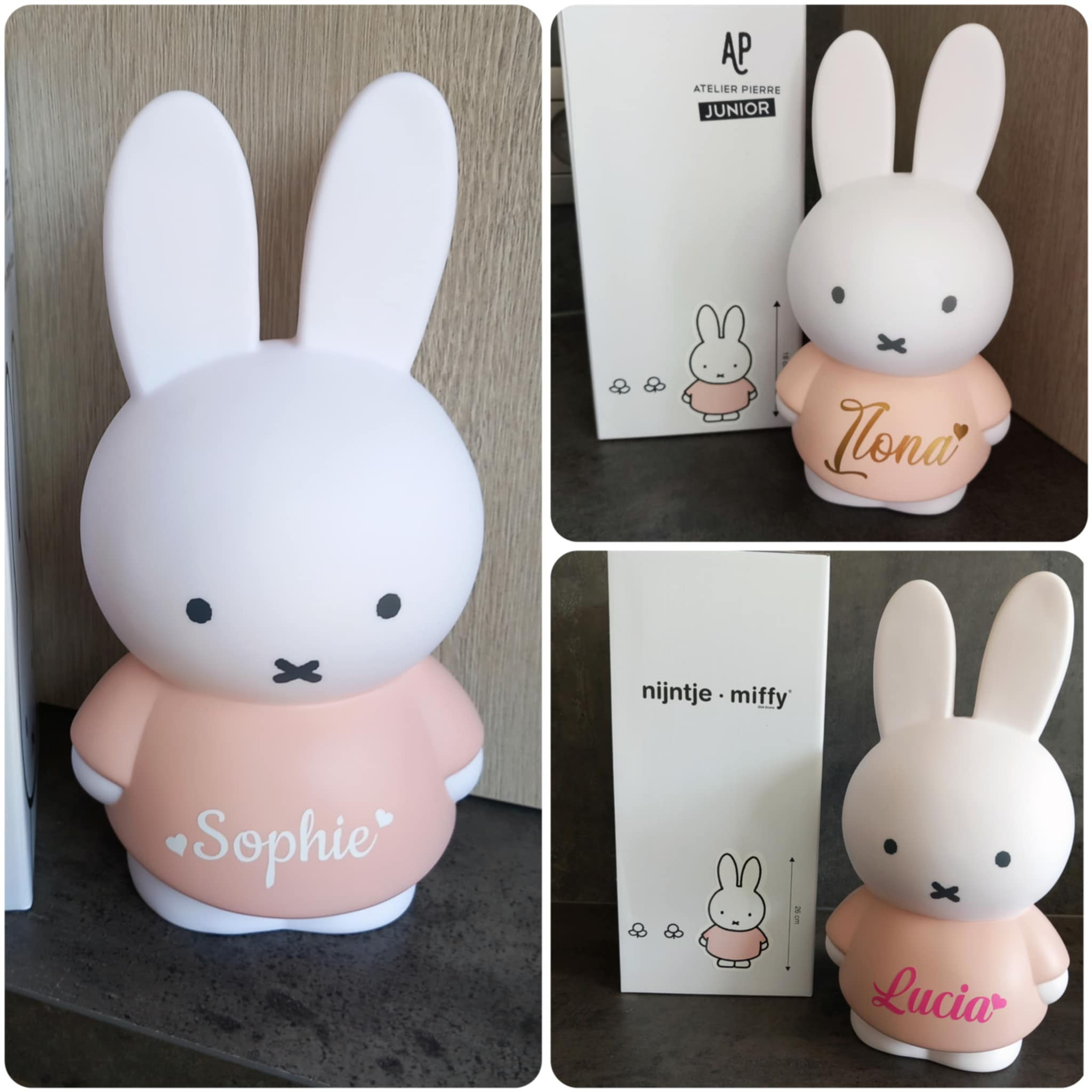 Nijntje Spaarpot 18 cm LICHT ROZE met naam.