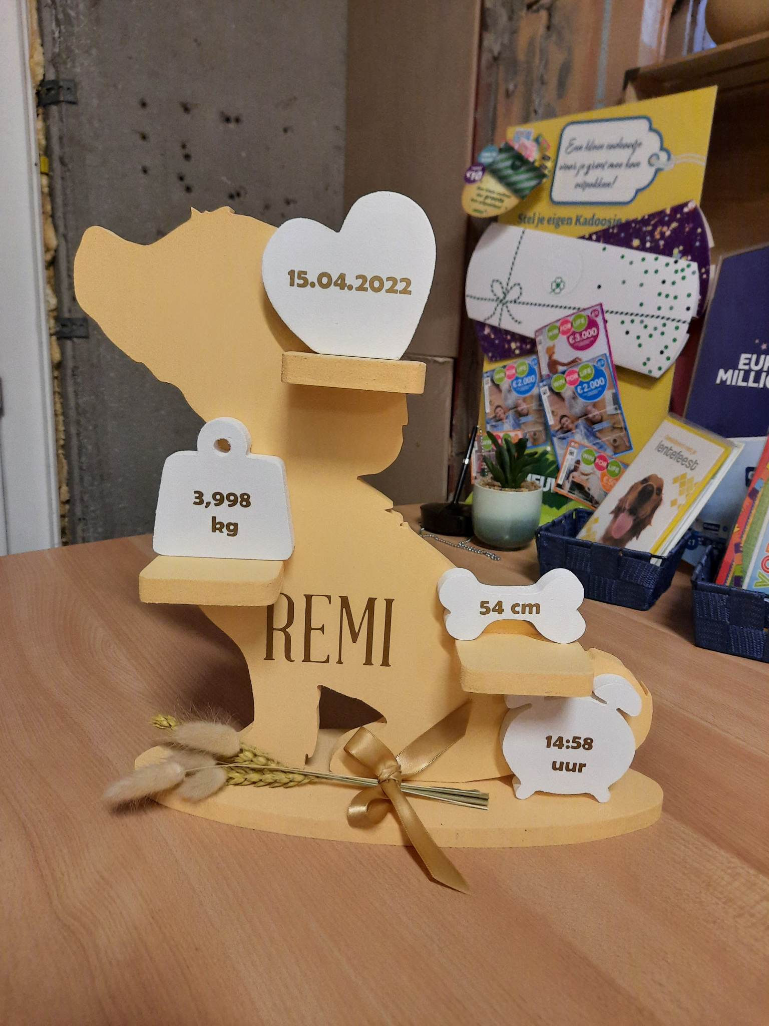 Geboortebord Hondje GEEL